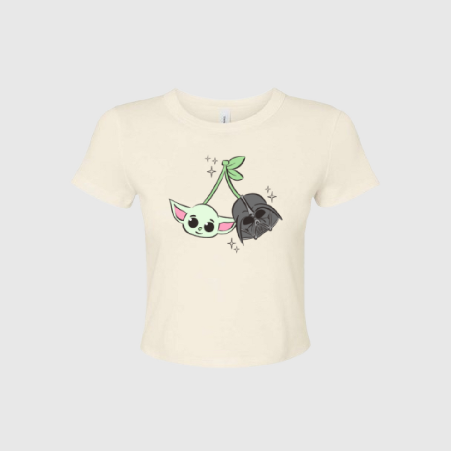 YODA VADER CHERRY CROPPED BABY TEE