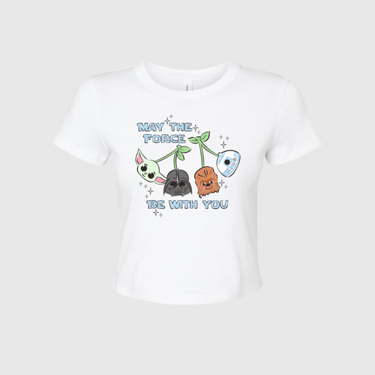 MAY THE FORCE CROPPED BABY TEE