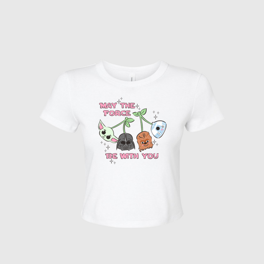 MAY THE FORCE CROPPED BABY TEE