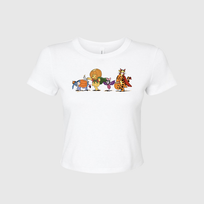 SPOOKY FRIENDS CROPPED BABY TEE