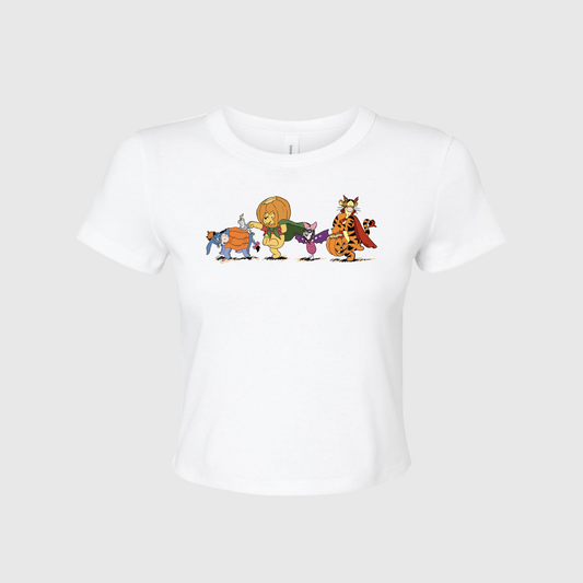 SPOOKY FRIENDS CROPPED BABY TEE